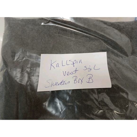 Kallspin Cashmere Wool Sweater Vest Men's Sz L Gray Office Workwear Professional - Picture 10 of 11